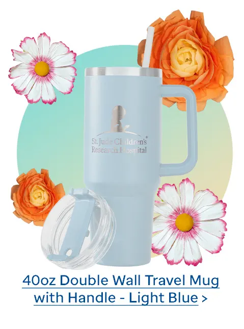 40oz Double Wall Travel Mug with Handle - Light Blue